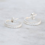 silver fern hoop earrings in sterling silver