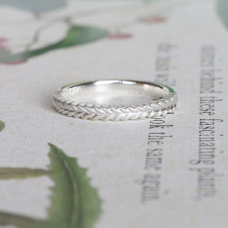 silver fern ring. NZ wedding ring