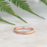 Silver fern ring in 9ct rose gold