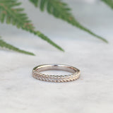 silver fern ring in 18ct white gold