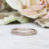 Silver fern wedding ring in 18ct white gold