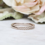 Silver fern ring in 18ct white gold