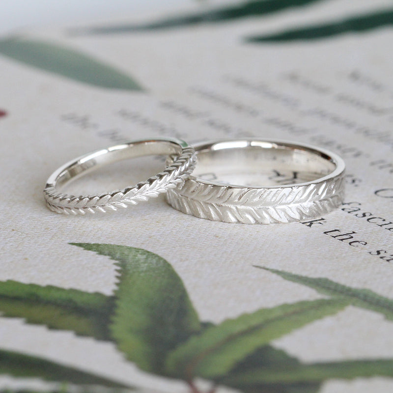silver fern wedding bands