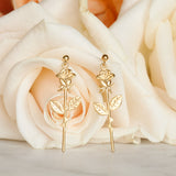 rose earrings gold