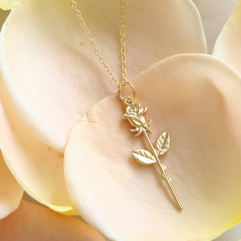 rose necklace gold