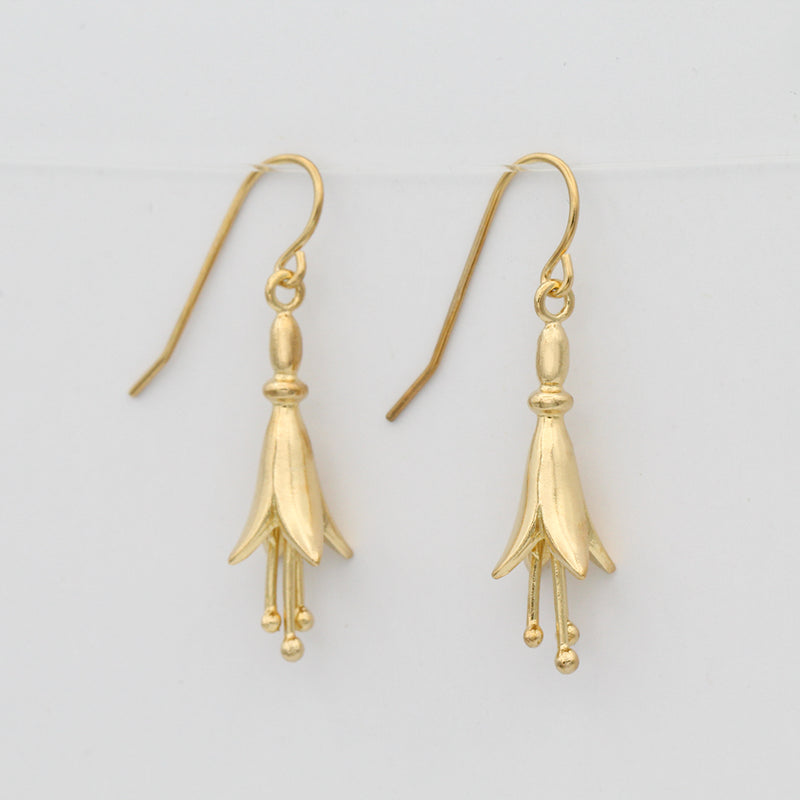 tree fuchsia earrings gold
