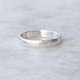 wide hammered ring sterling silver