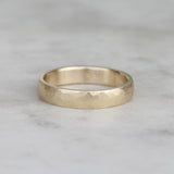gold hammered men's wedding ring