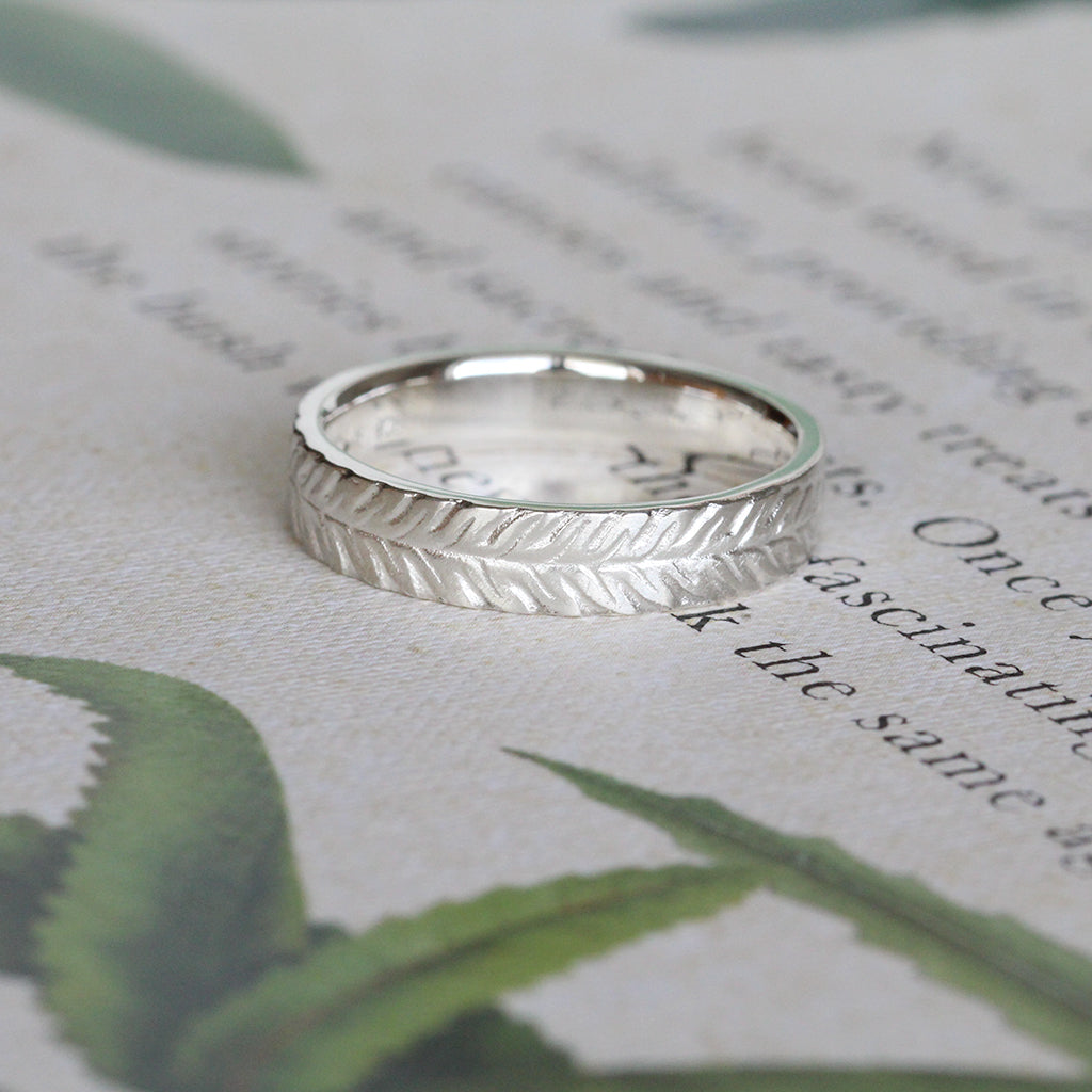 silver fern men's wedding band