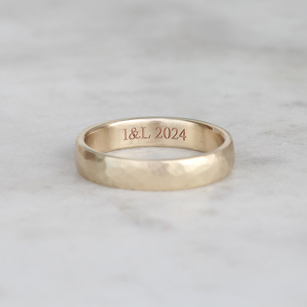 Engraving inside a wedding band