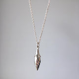 rose of sharon flower bud necklace silver
