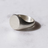 silver round signet ring