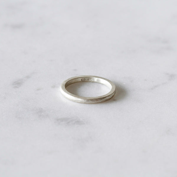 hammered ring in silver
