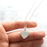 aroha heart necklace silver