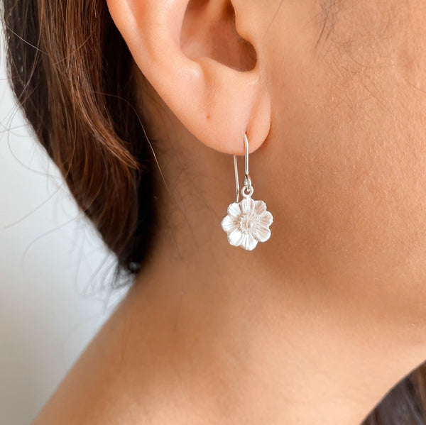 Mount Cook lily earrings in silver