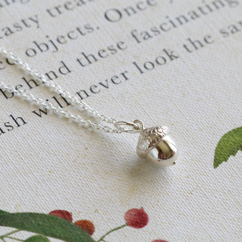 acorn necklace sterling silver