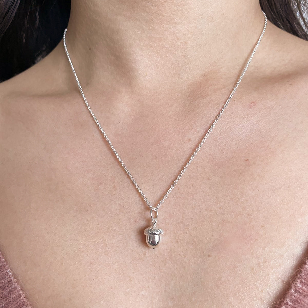 acorn necklace sterling silver