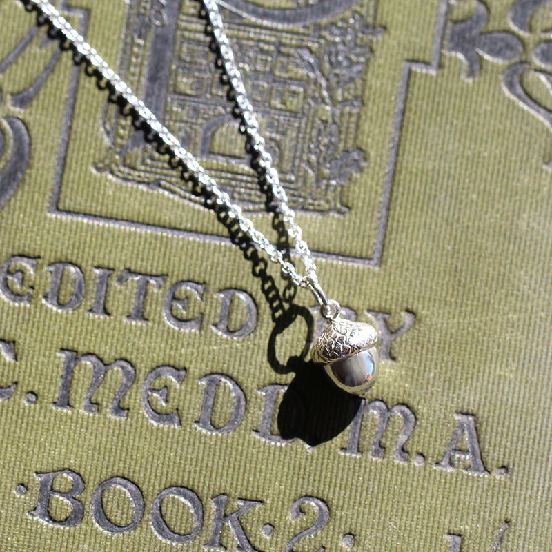 acorn necklace sterling silver