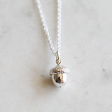acorn necklace in sterling silver