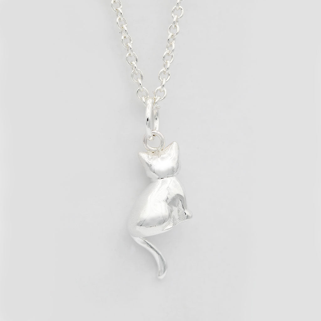 cat necklace silver