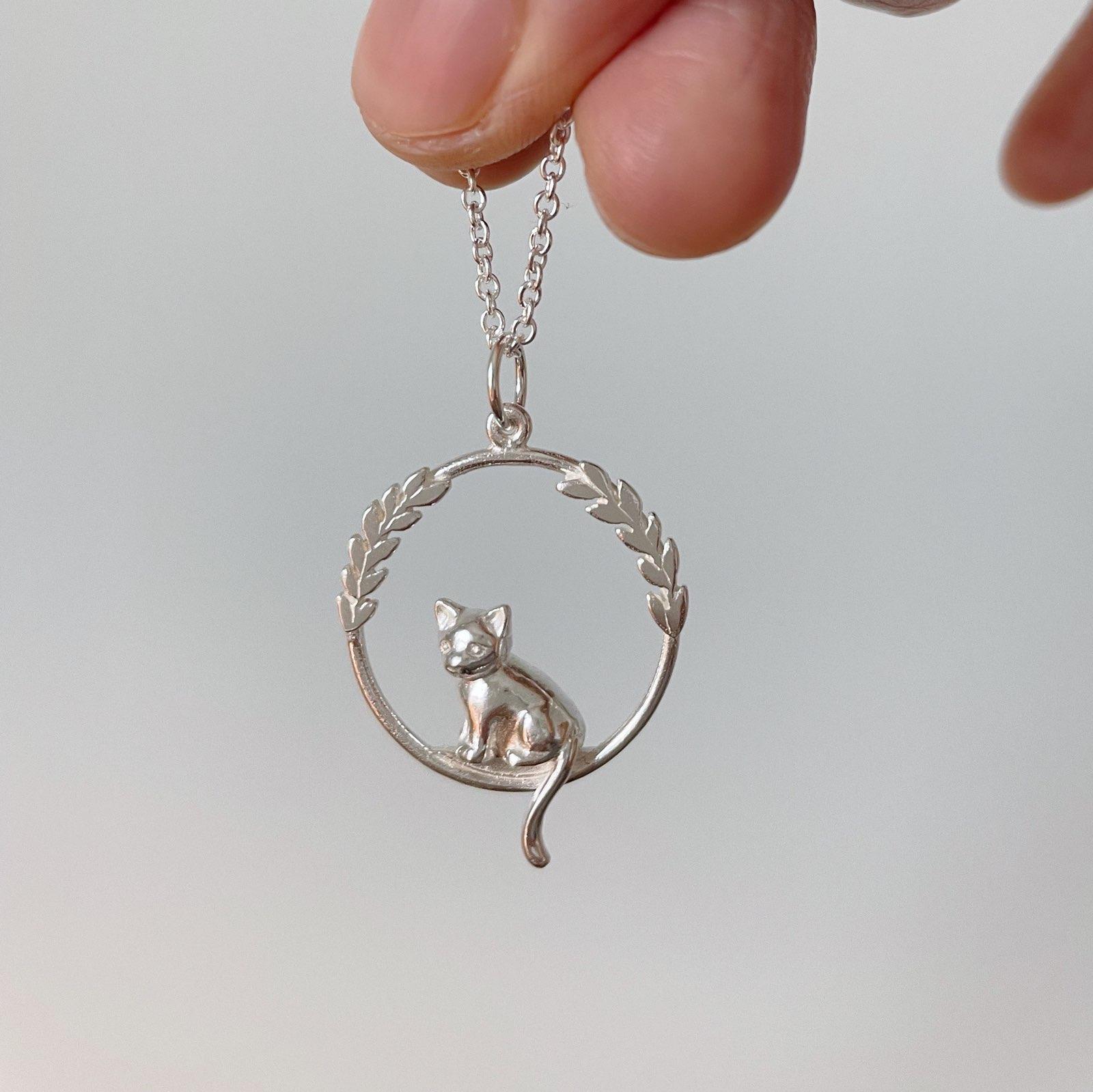 cat necklace silver
