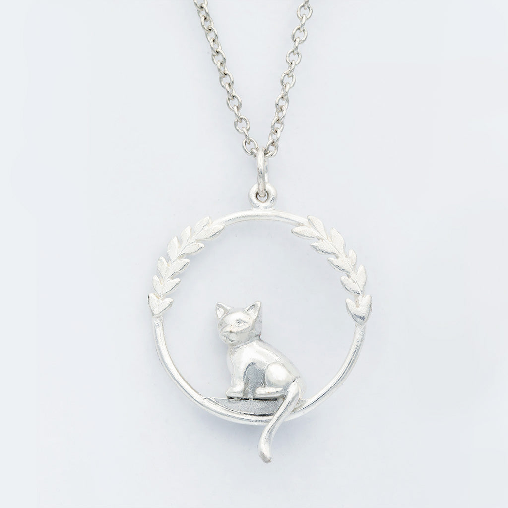 cat necklace silver