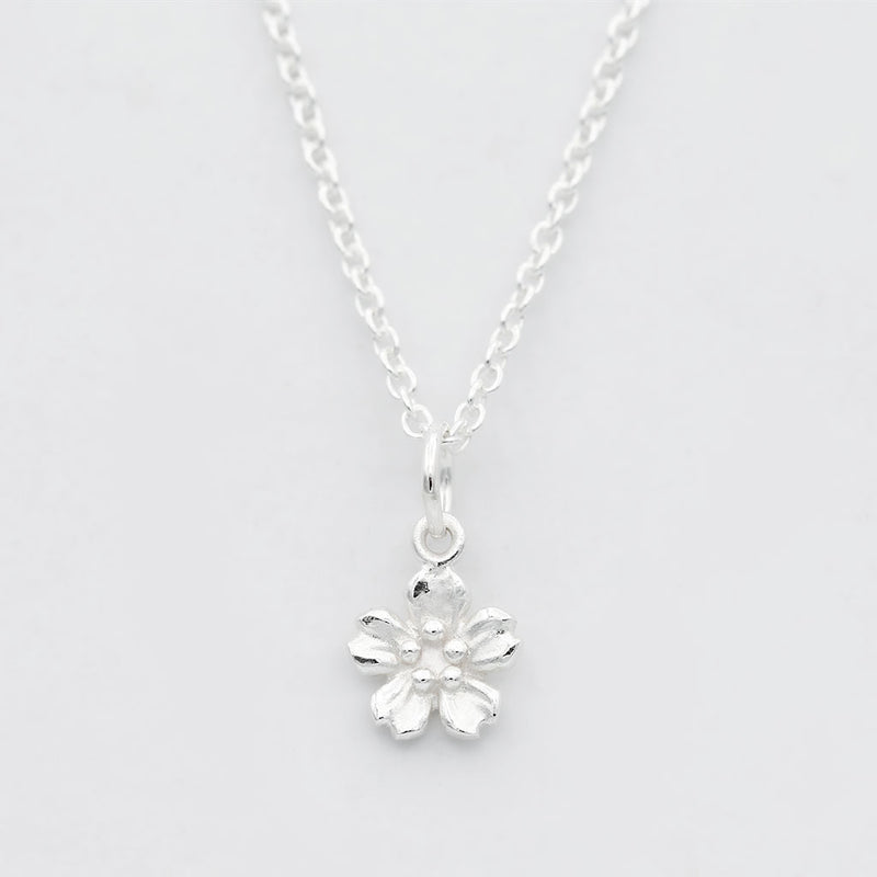 cherry blossom necklace silver