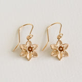 daffodil earrings gold plated silver