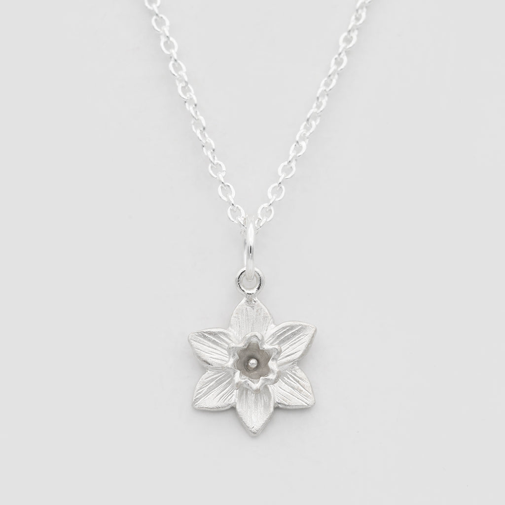 daffodil necklace in sterling silver