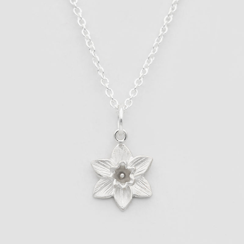 daffodil necklace in sterling silver
