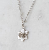 sterling silver daffodil necklace