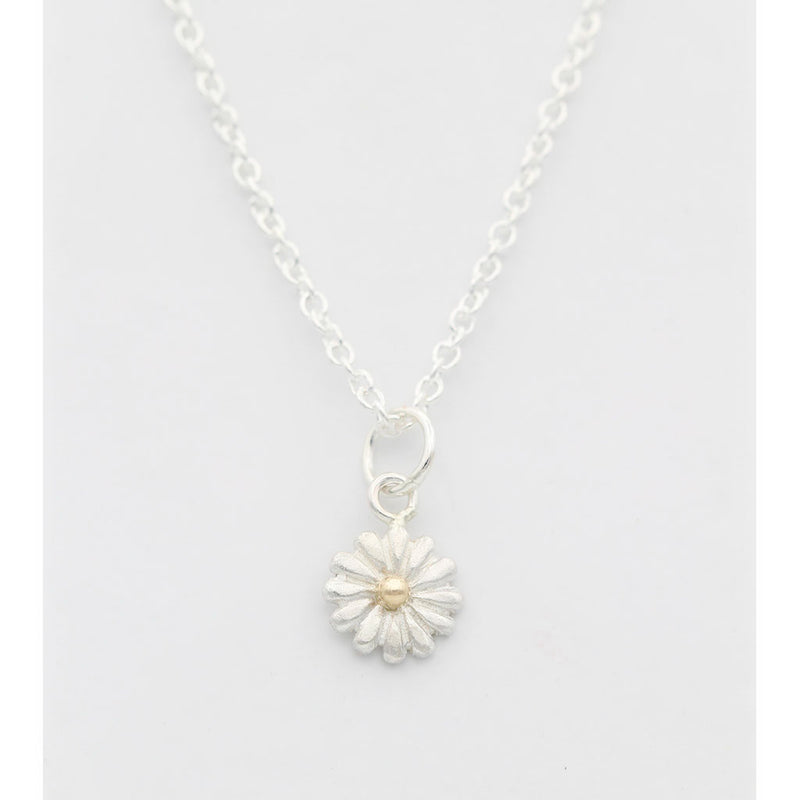 daisy necklace in gold and silver