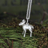 deer necklace silver