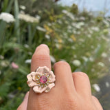 Eva rose ring in rose gold, yellow gold and white gold