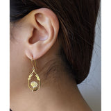 gold fantail earrings
