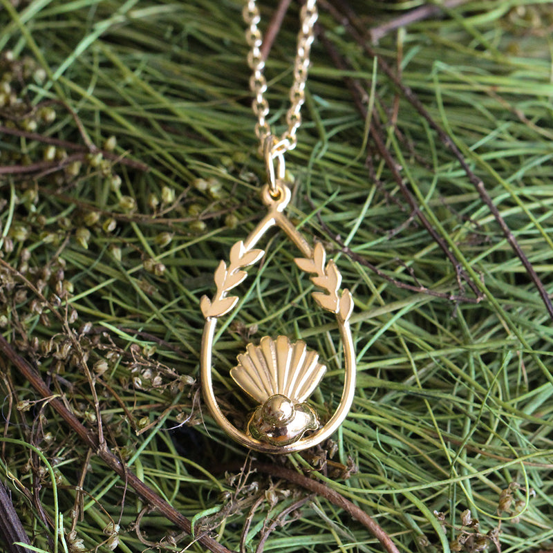 fantail necklace gold