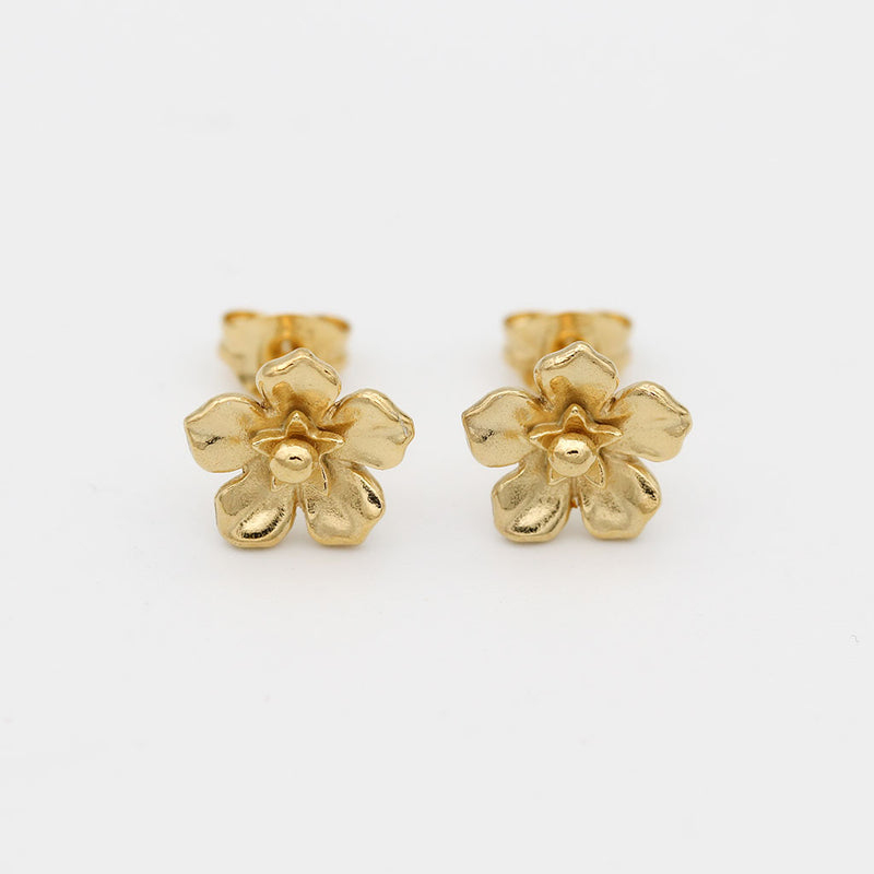 forget me not earrings gold plated
