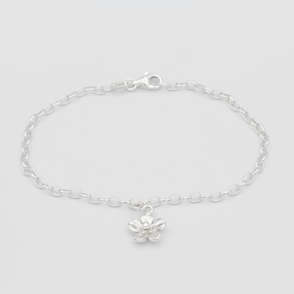 forget me not flower bracelet silver