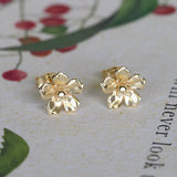 forget me not earrings gold