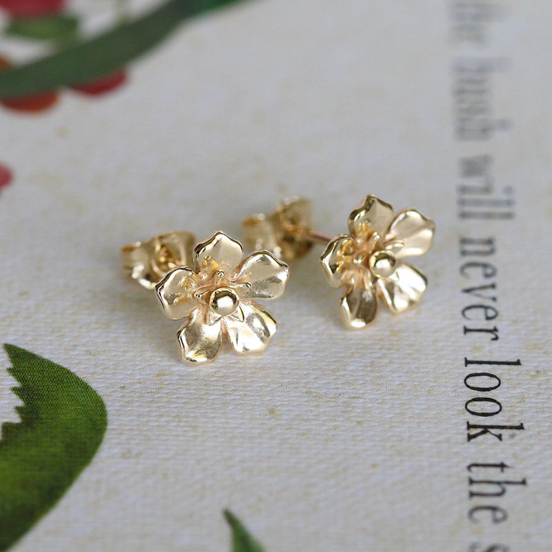 forget me not earrings gold