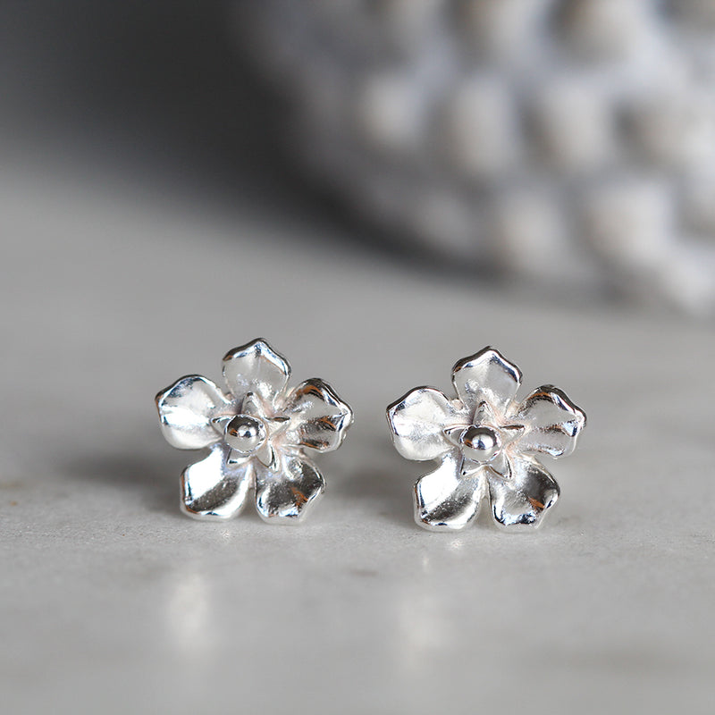 forget me not earrings sterling silver