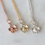forget me not necklace in silver, gold ,rose gold