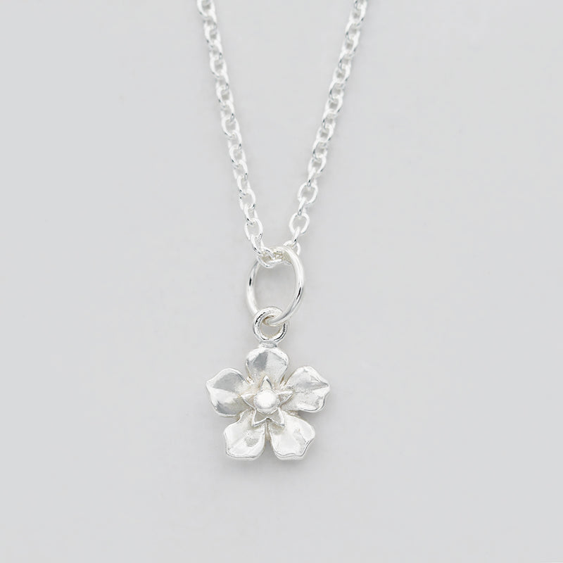 forget me not necklace silver
