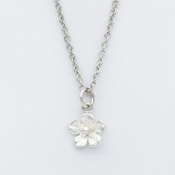 forget me not necklace in sterling silver