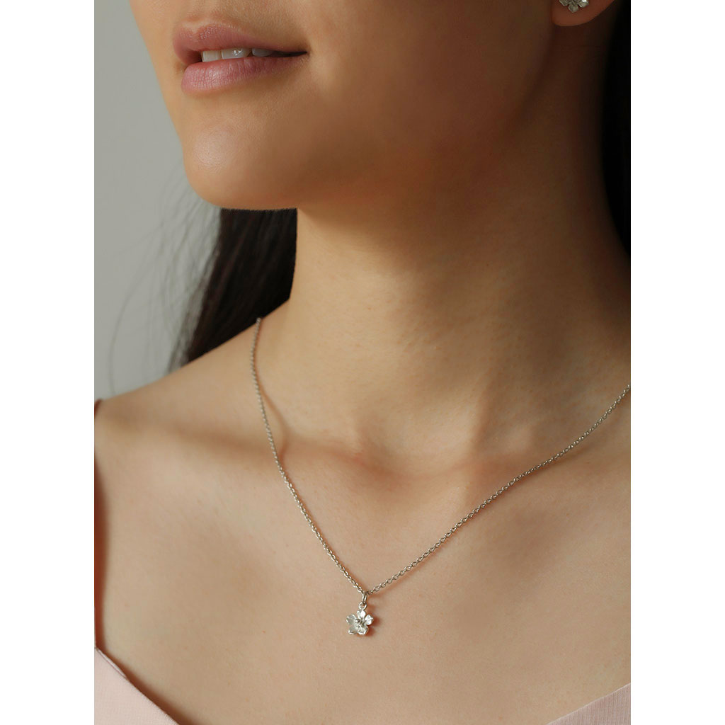 forget me not necklace in sterling silver