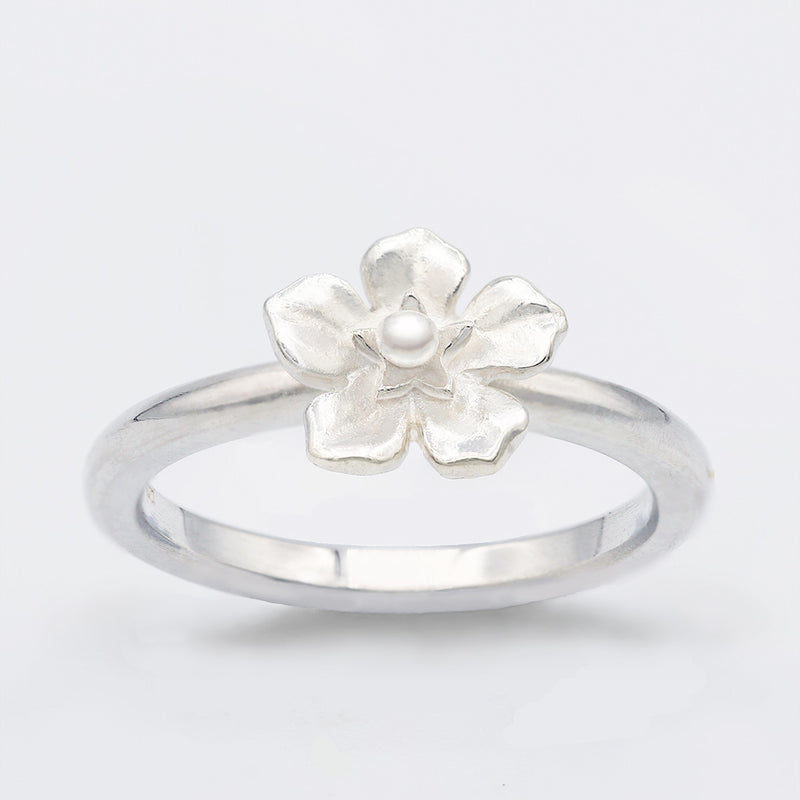 forget me not ring in silver