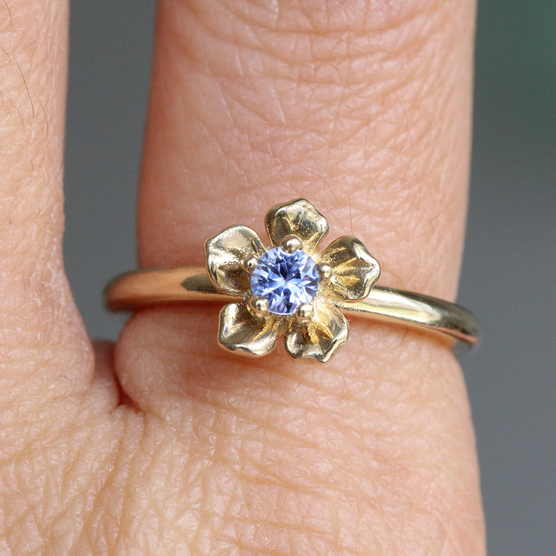 forget me not flower engagement ring
