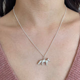 silver fox pendant necklace