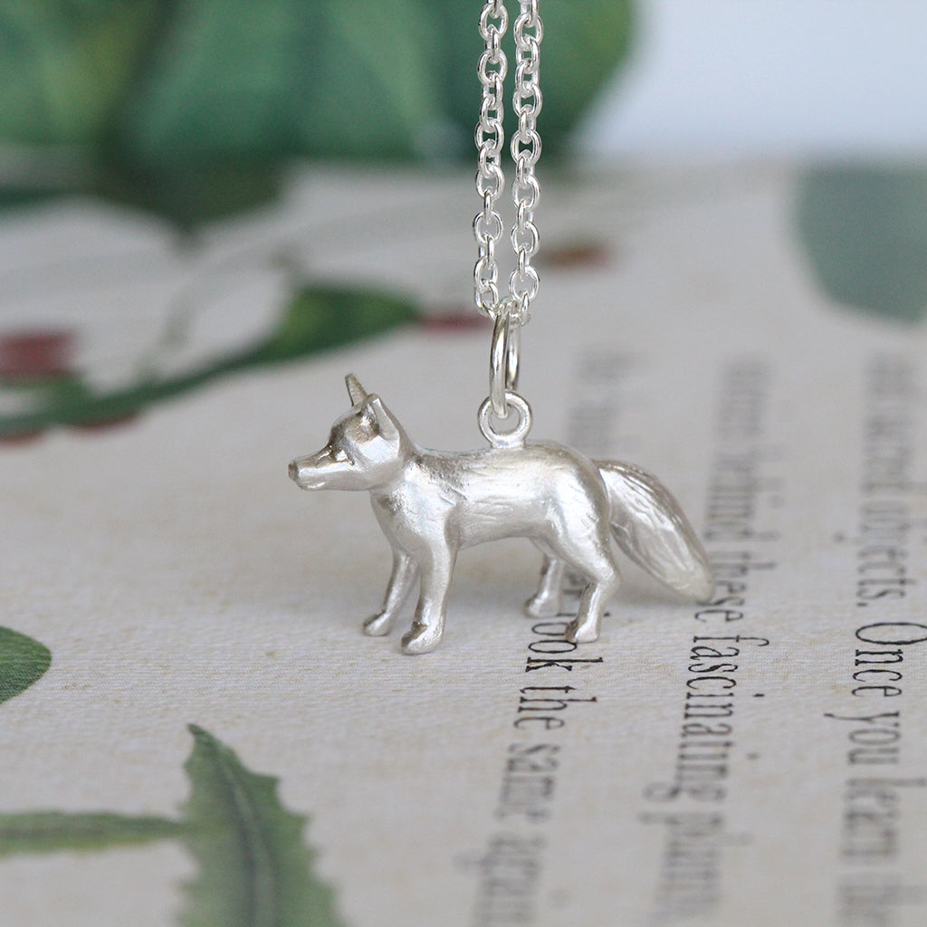 fox necklace sterling silver