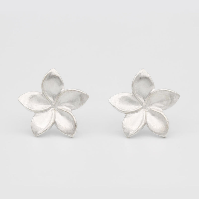 frangipani earrings silver
